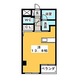 アブニール広田 ワンルームの間取図画像