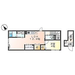 リアン好本 1LDKの間取図画像