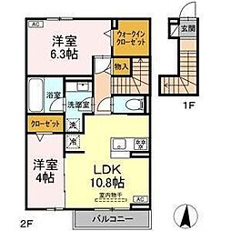 epis 広田 2LDKの間取図画像