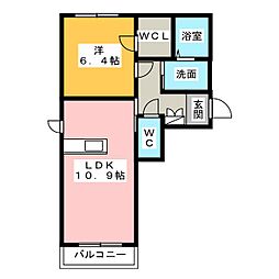 ラフィーナみなみ 1LDKの間取図画像