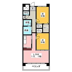 カーサラピラ 2LDKの間取図画像