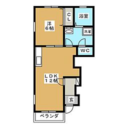 リブレア・ファイブ 1LDKの間取図画像