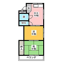 アーバンハイツ 2DKの間取図画像