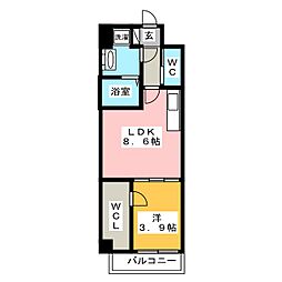 BMGRESIDENCE 1LDKの間取図画像