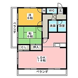 サニーハイツ林 3LDKの間取図画像