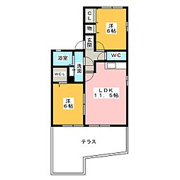 キャッスルコート 2LDKの間取図画像