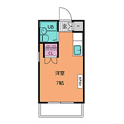 サンヒルズ八事 1階ワンルームの間取り