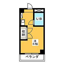 ちくさ正文館Ｓビル 4階ワンルームの間取り