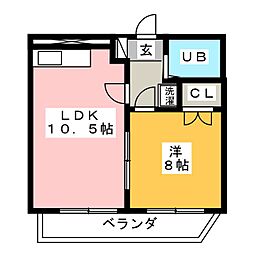 CASA NOAH八事 1階1LDKの間取り