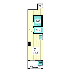 サンシャイン隼人 3階ワンルームの間取り