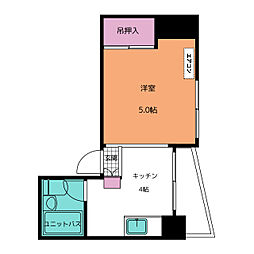 ヤゴトハウス 4階ワンルームの間取り