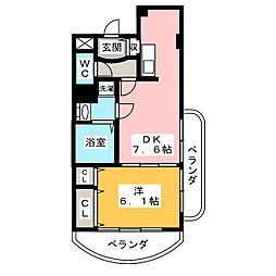 さくら　Ｈｉｌｌｓ　ＹＡＧＯＴＯ 1階1DKの間取り