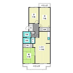 ヴェルデュール八事 3階3LDKの間取り