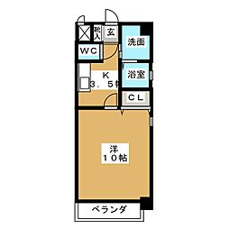 パークハイツ元八事 1階1Kの間取り