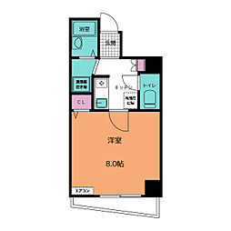 キャラ八事 1Kの間取図画像