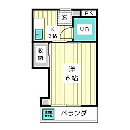 MYビル 1Kの間取図画像