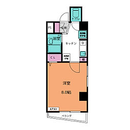 キャラ八事 1Kの間取図画像