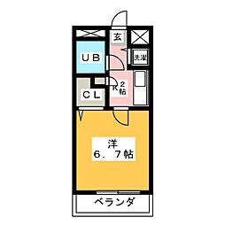 アクトピア八事1 1Kの間取図画像