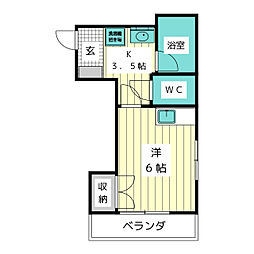 メゾン日光 1Kの間取図画像