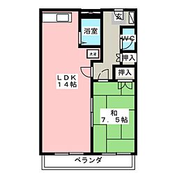 カーサノア八事第12高峰ビル 1LDKの間取図画像