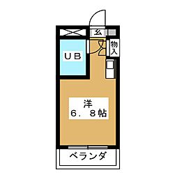萱野ノ杜之館 ワンルームの間取図画像