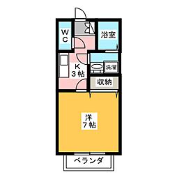 プリシェール元八事 1Kの間取図画像