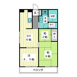 緑ヶ岡マンション 2SDKの間取図画像