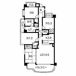 ユーフォリア八事桜ケ丘 4LDKの間取図画像