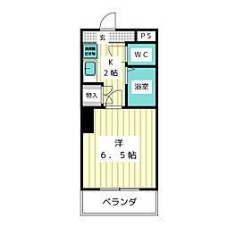 セントラルハイツ滝川 1Kの間取図画像