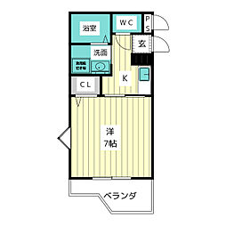 ＤＥＷＬＬ　ＧＯＫＥＮＹＡ 3階1Kの間取り
