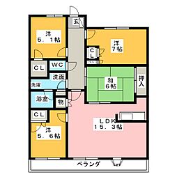 Ｄ’クラディアアーキスフィア048 4階4LDKの間取り