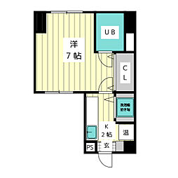 ＳＴ　ＰＬＡＺＡ　ＹＡＭＡＨＡＮＡ 4階1Kの間取り