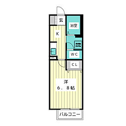 ＶＩＥＷ ＣＯＵＲＴII 1階1Kの間取り