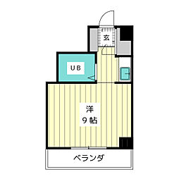 スターハイツ山里 2階ワンルームの間取り