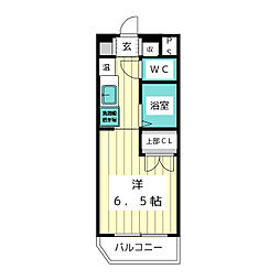 エクセレンス山中 3階ワンルームの間取り