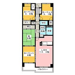 シティファミリー八事Ｎ棟 7階4LDKの間取り