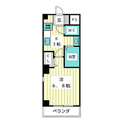 ウェントワース八雲 1Kの間取図画像