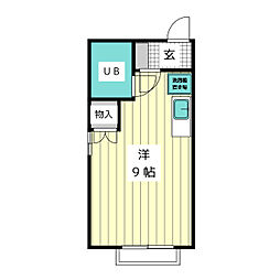 南山アネックス ワンルームの間取図画像