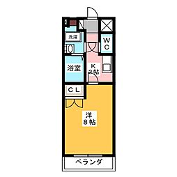 シティ向陽 1Kの間取図画像