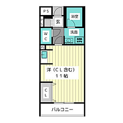 ラ・メゾンド・ポム ワンルームの間取図画像