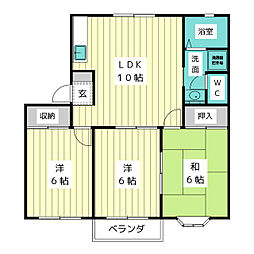 ケー・エムハイツ 3LDKの間取図画像
