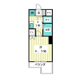 セントラルハイツ滝川 1Kの間取図画像