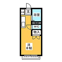 エステートピア神村イースト ワンルームの間取図画像
