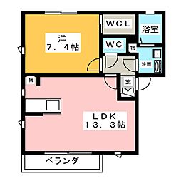 エクセルシオール高峯 1LDKの間取図画像