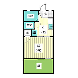 シャルム松栄 1Kの間取図画像