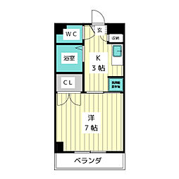 シュラインヒルズ 1Kの間取図画像