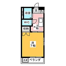 ホワイト72 1Kの間取図画像