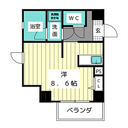 ファルコ南山 ワンルームの間取図画像