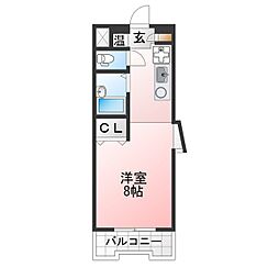 パルハイム宮東 ワンルームの間取図画像