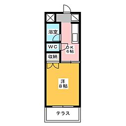 サンハウス田代 1DKの間取図画像